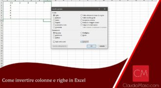 Come scambiare due righe su excel