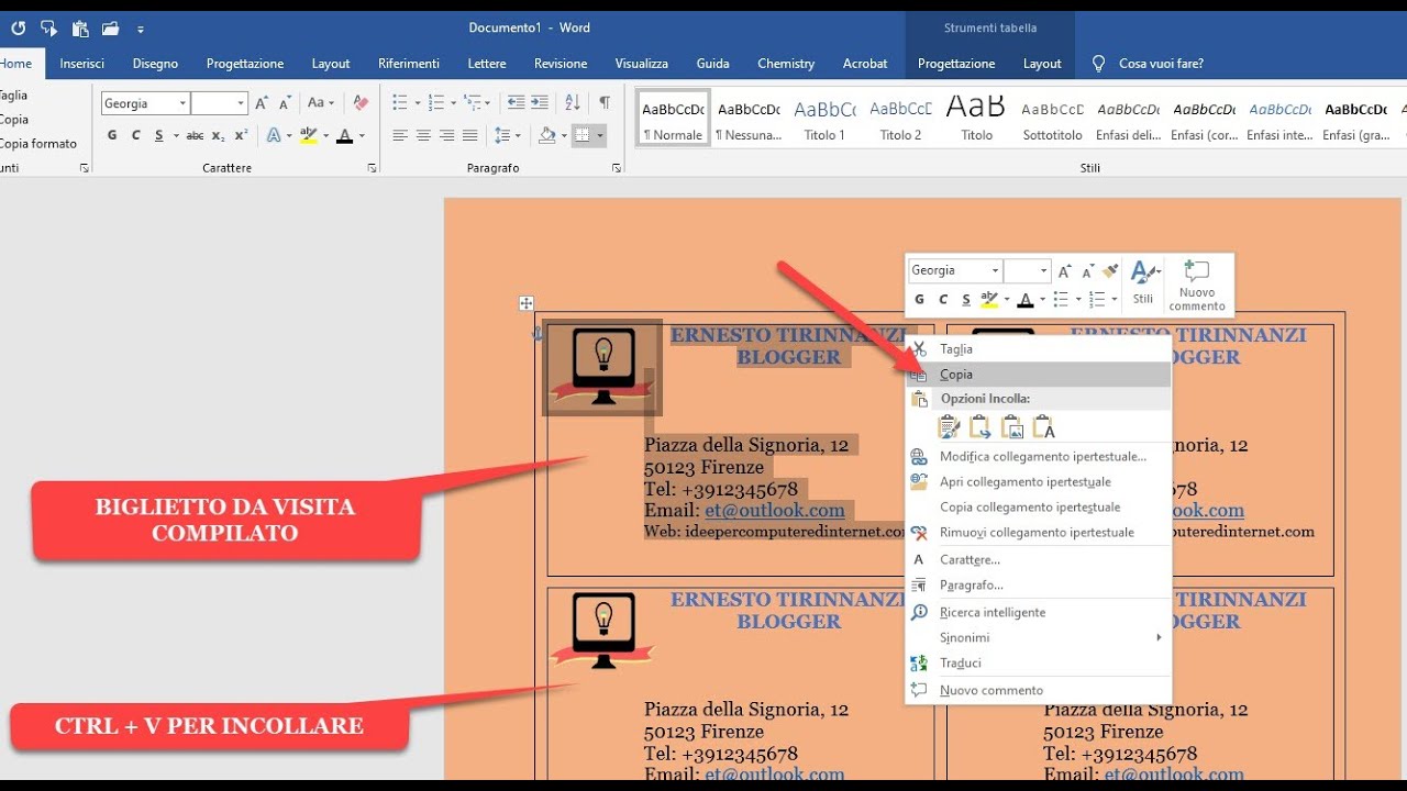 Come creare biglietti da visita con powerpoint