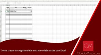 Come creare una cassa con entrate uscite e saldo in excel