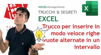 Come inserire righe vuote alternate in excel