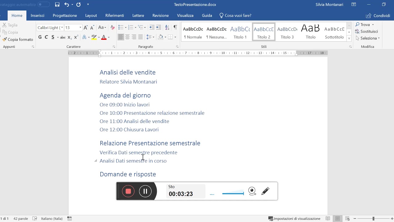 Come inserire un documento word in powerpoint