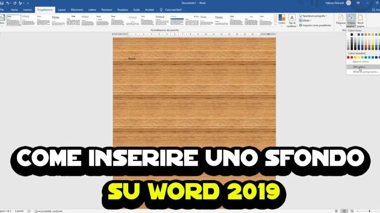 Come Inserire Un Immagine Di Sfondo In Un Documento Word