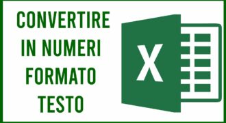 Come convertire testo in numero excel