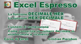 Come convertire un numero decimale in esadecimale con excel