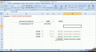 Come si trova il coefficiente di riparto su excel