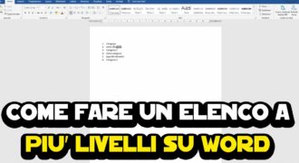 Come fare elenco numerato su word