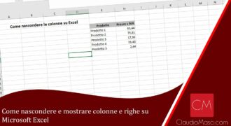 Come si nascondono le righe in excel