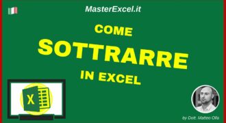 Come sottrarre più celle in excel