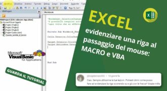 Come evidenziare una riga in excel