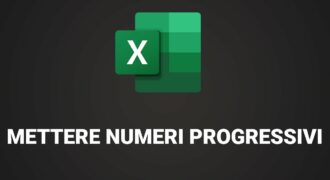 Come inserire una serie di numeri in excel