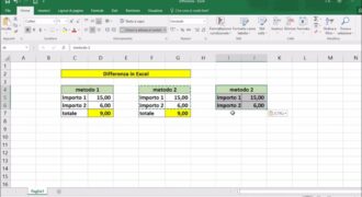 Come si fanno le differenze su excel