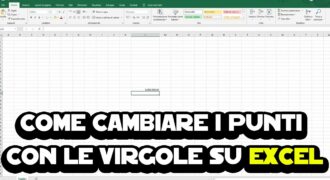 Come togliere la virgola in excel